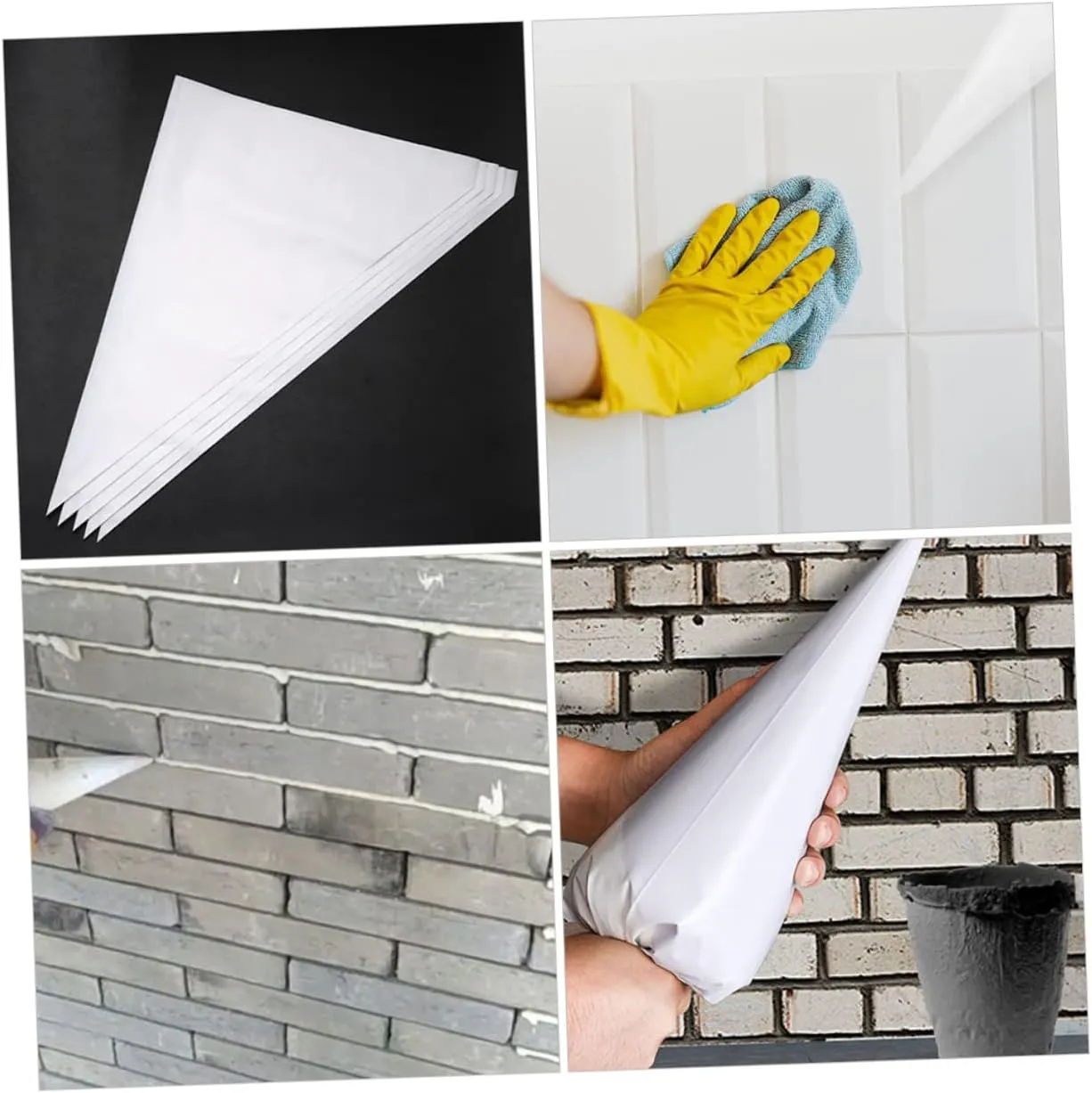 Tile Tools Grout Sealer Removal Tool Plastic Cement 100pcs Pointing Bag Piping Bag Ldpe Ceramic Tile White Plastic Sealable Bags Concrete Sealer Tip Cement Sealer Bag