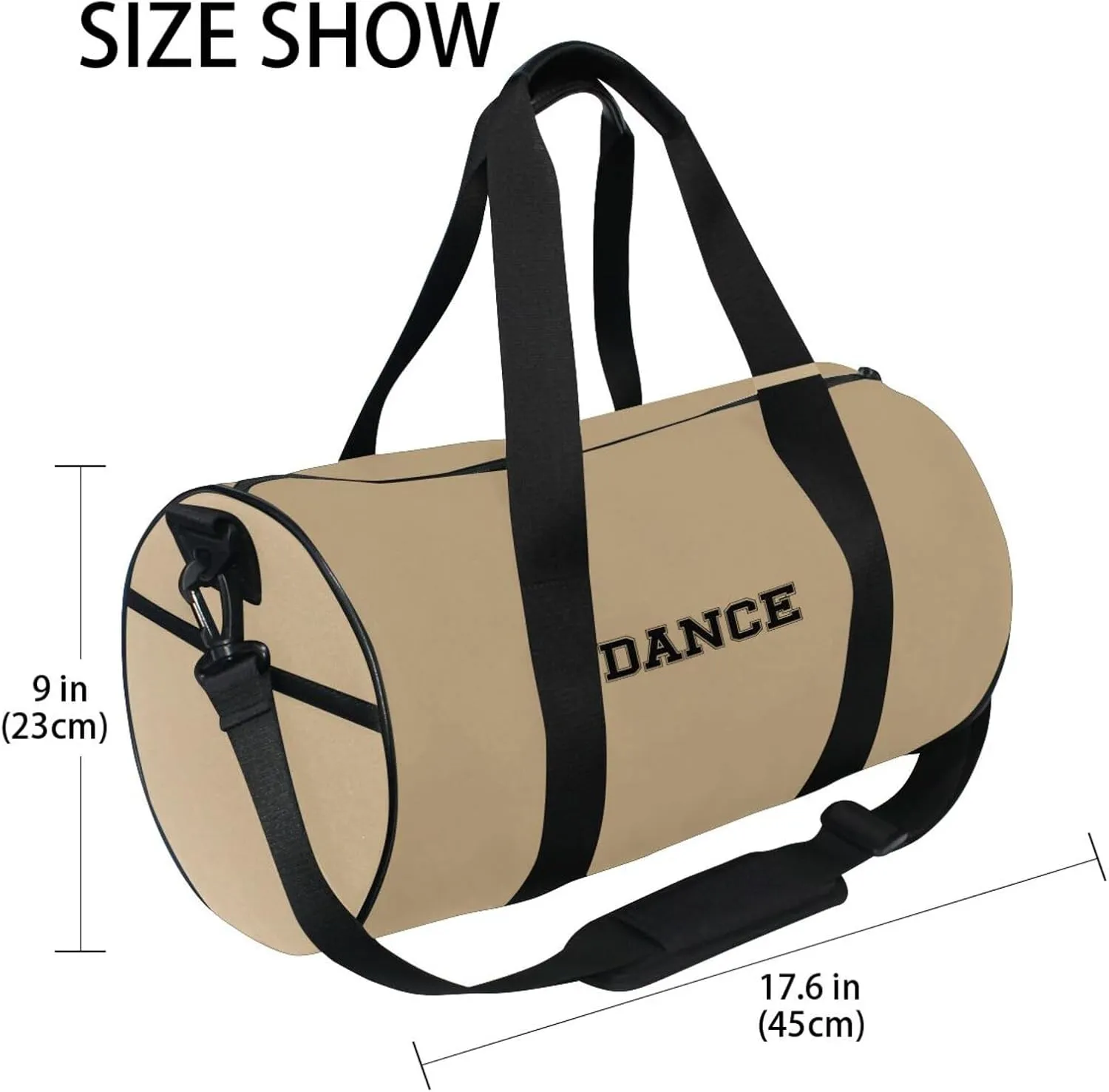 Toddler Boys Duffel Travel Bag Zipper Yoga Bag Tote for Women Men Travel Bag Duffel Tan