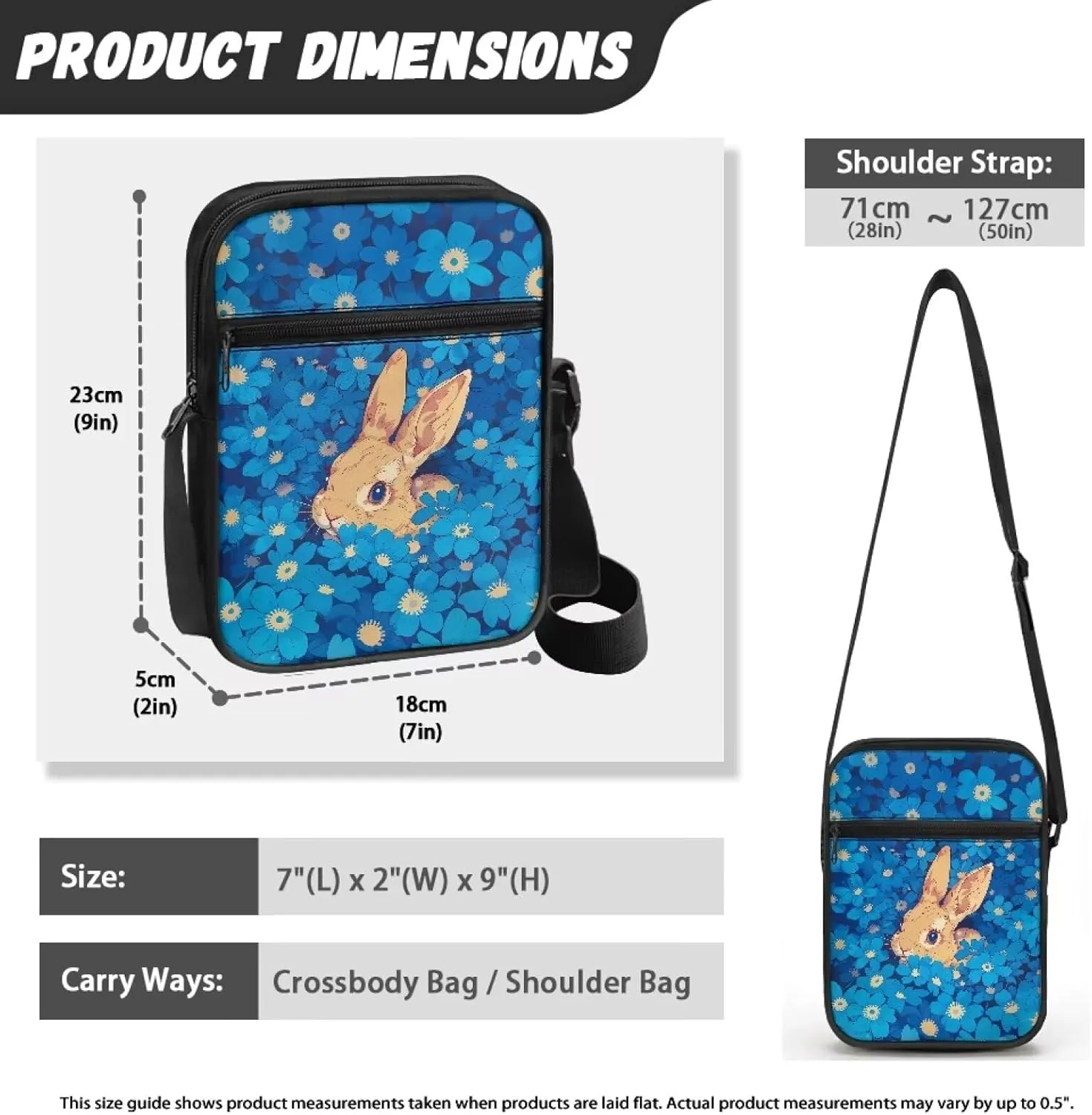 TODIYADDU Fashion Sling Bag for Women Crossbody Purse Messenger Bag with Front Pocket Portable Chest Bag Small Shoulder Bag
