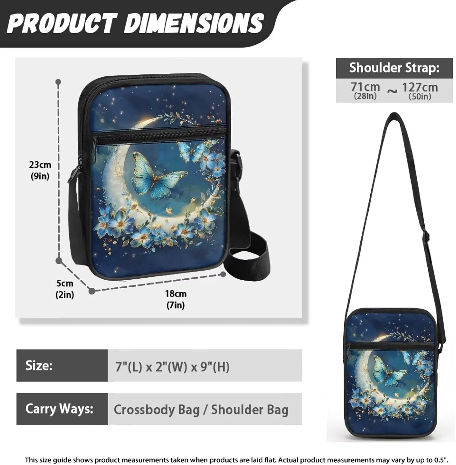 TODIYADDU Lightweight Crossbody Sling Bag Mini Messenger Shoulder Handbag Wallet Small Purses for Women Trendy Chest Bag