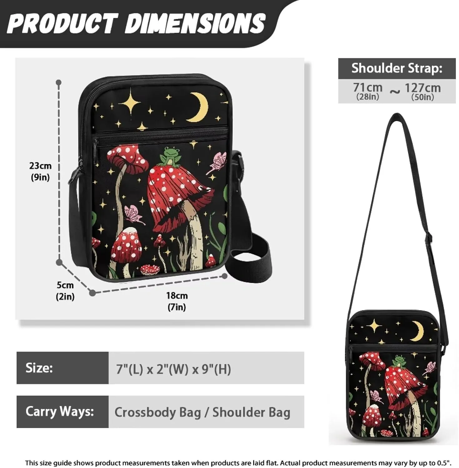 TODIYADDU Messenger Bag for Women Men Mini Shoulder Bag with Adjustable Straps Trendy Crossbody Sling Bag for Cell Phone Keys