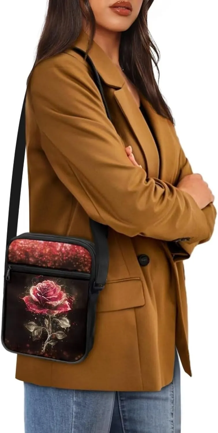 TODIYADDU Messenger Bag for Women Men Small Crossbody Purse with Adjustable Strap Travel Shoulder Bag Lightweight Handbags