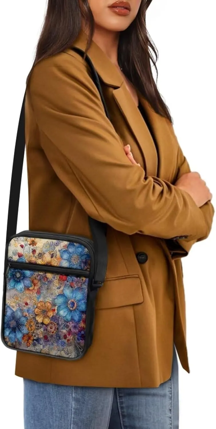 TODIYADDU Messenger Bag for Women Men Small Crossbody Purse with Adjustable Strap Travel Shoulder Bag Lightweight Handbags