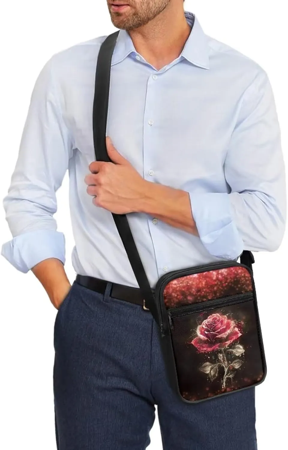 TODIYADDU Messenger Bag for Women Men Small Crossbody Purse with Adjustable Strap Travel Shoulder Bag Lightweight Handbags