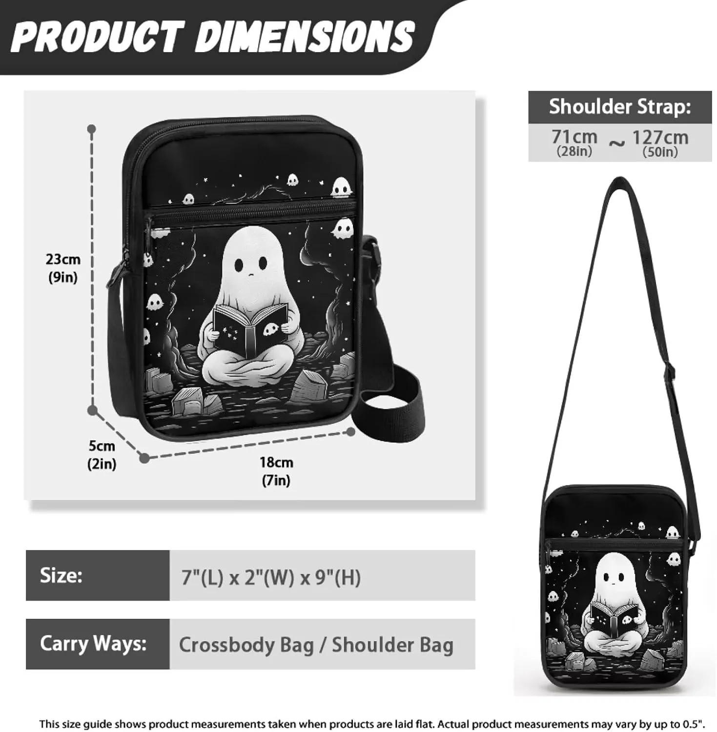 TODIYADDU Messenger Bag for Women Men Small Crossbody Purse with Adjustable Strap Travel Shoulder Bag Lightweight Handbags