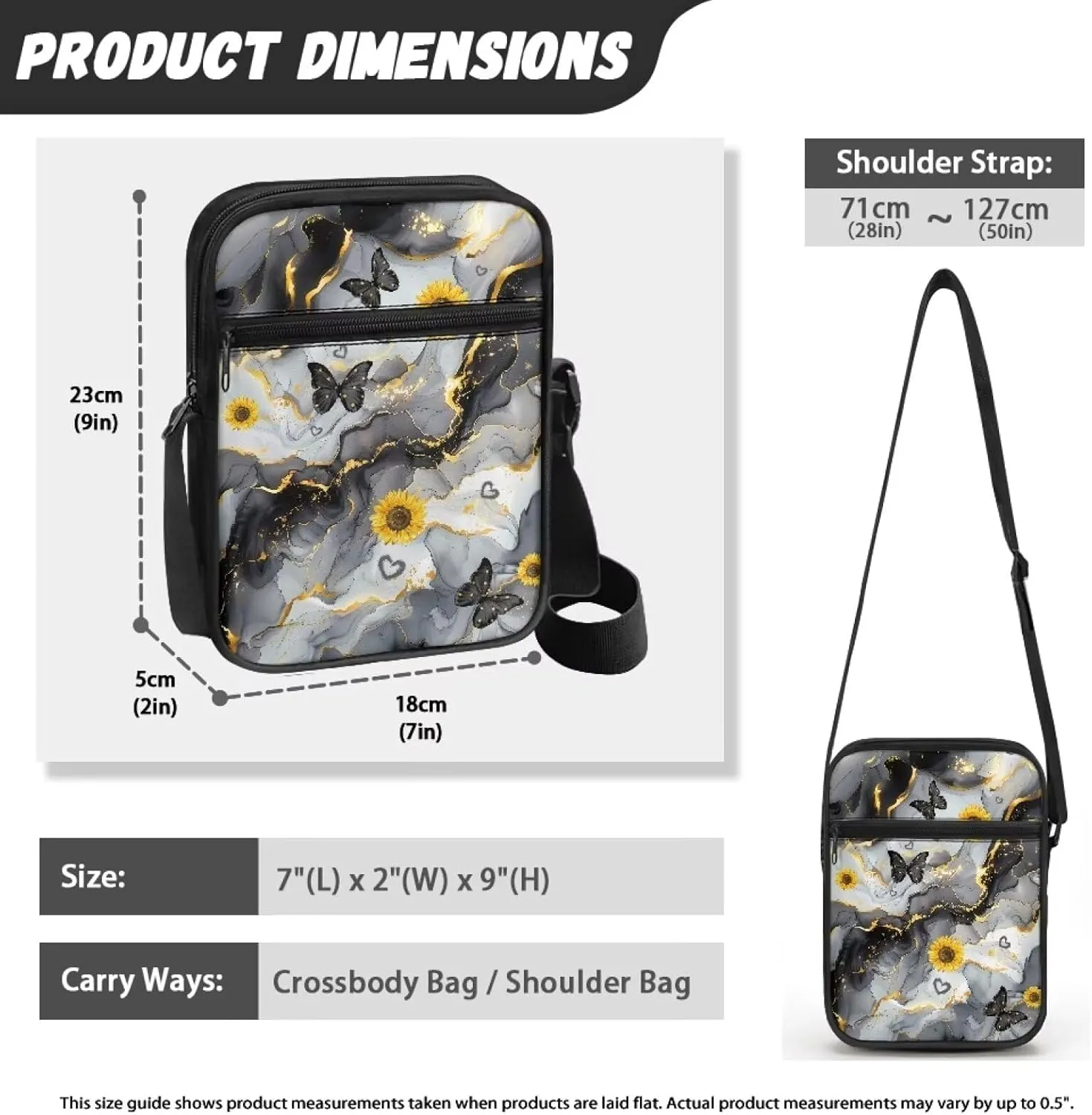 TODIYADDU Novelty Messenger Bag for Women Lightweight Sling Purse Chest Bag for Daily Items Cell Phone Purse Holder Wallet