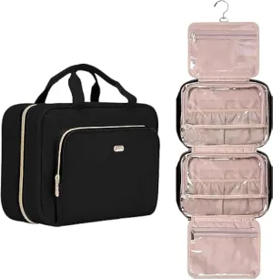 Toiletry Bag with Hanging Hook, Portable Makeup Cosmetic Bags, Space-efficient, Collapsible Moving, making it more suitable for Travel