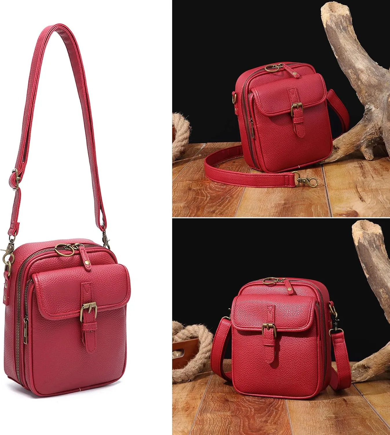 Tojoyride Crossbody Bag Small Leather Messenger Bag Urvashi Crossbody Purse For Women Men Shoulder Bags With Card Slots