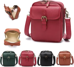 Tojoyride Crossbody Bag Small Leather Messenger Bag Urvashi Crossbody Purse For Women Men Shoulder Bags With Card Slots