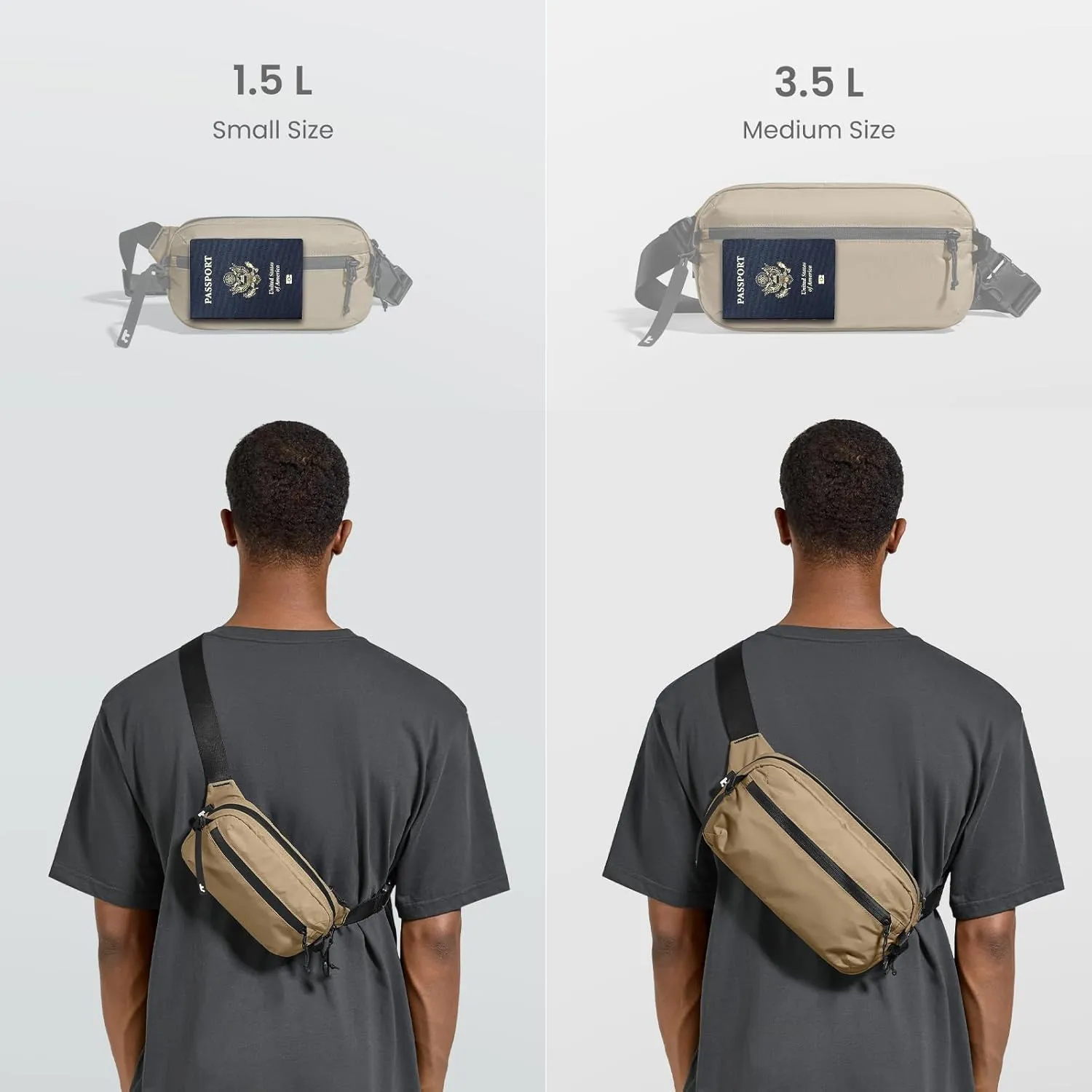 tomtoc 3.5L Sling Bag with RFID Blocking, Crossbody Bag Chest Shoulder Pack for Men and Women, Water-resistant Lightweight Casual Waist Fanny Pack for Travel/Daily Use, for Nintendo Switch 2