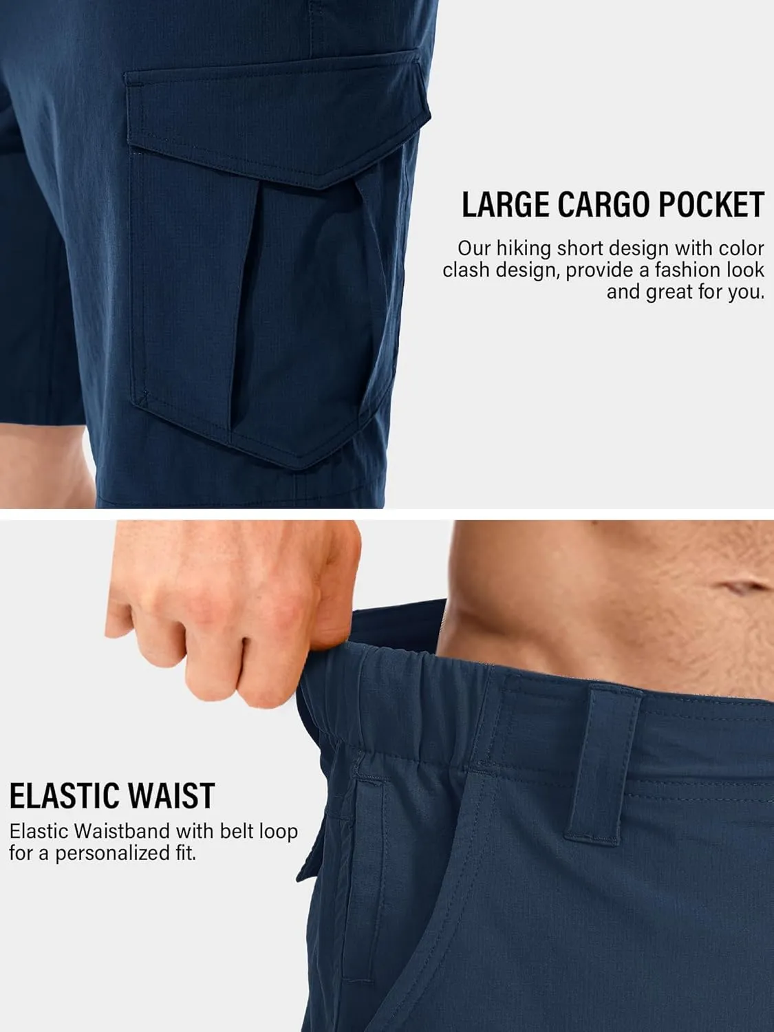 Toomett Mens Hiking Cargo Shorts Quick Dry Lightweight Travel Fishing Camping Golf Shorts with Multi Pockets