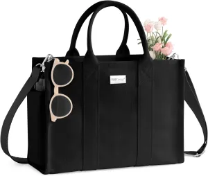 TOPDesign Heavy-Duty Canvas Tote Bag for Women, Adjustable Crossbody Handbag with 6 Pockets, Everything Tote