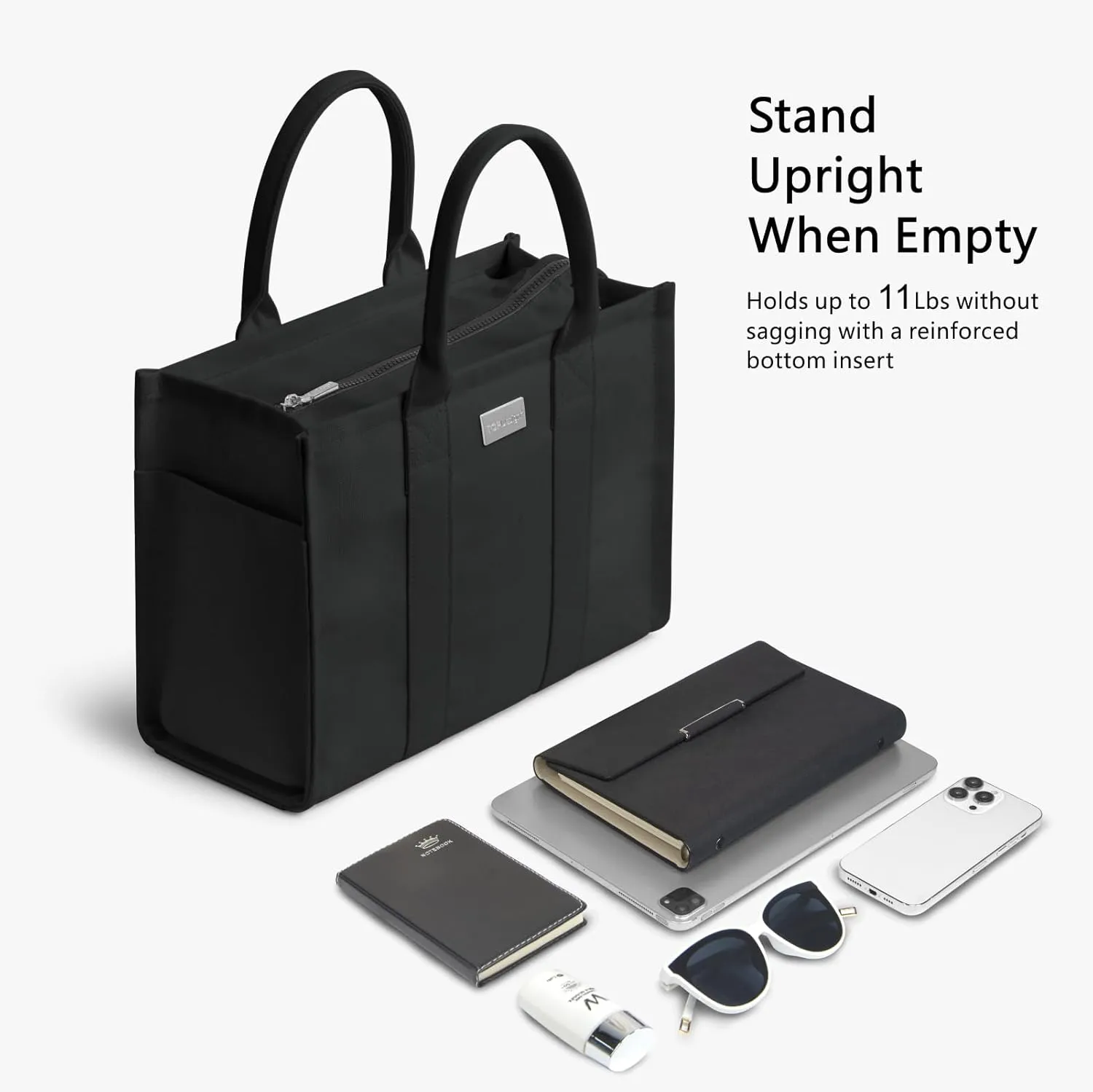 TOPDesign Heavy-Duty Canvas Tote Bag for Women, Adjustable Crossbody Handbag with 6 Pockets, Everything Tote