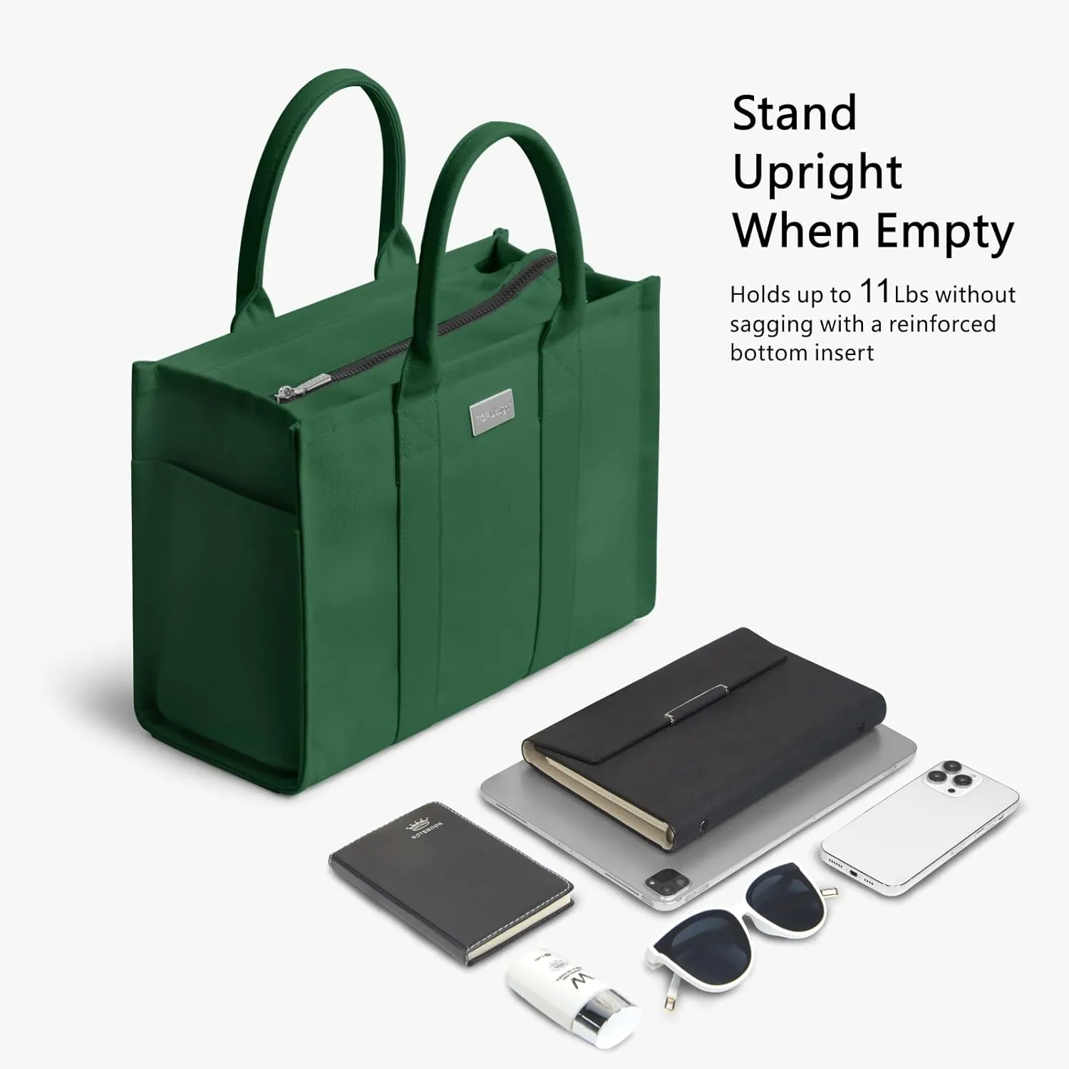 TOPDesign Heavy-Duty Canvas Tote Bag for Women, Adjustable Crossbody Handbag with 6 Pockets, Everything Tote
