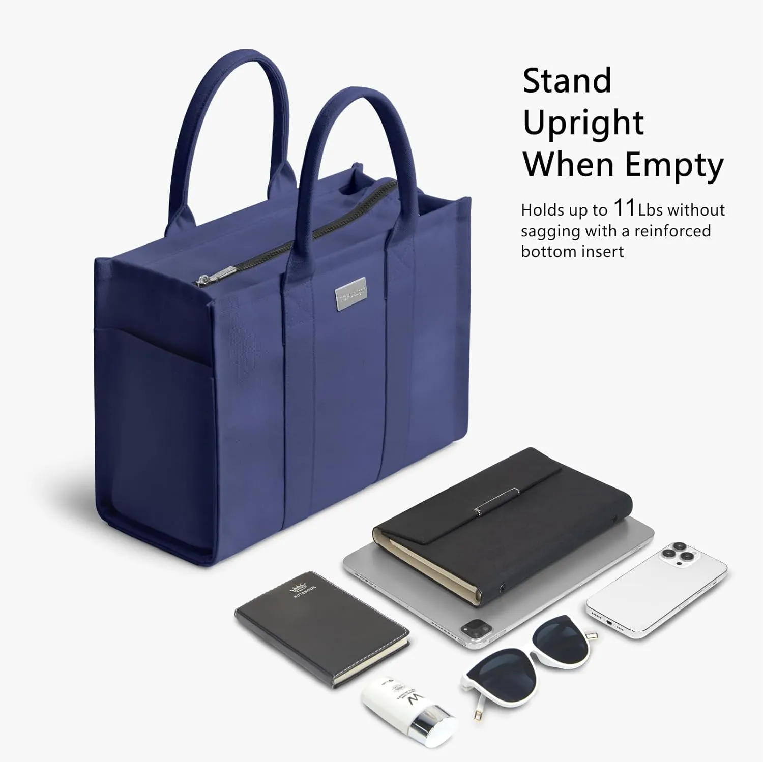 TOPDesign Heavy-Duty Canvas Tote Bag for Women, Adjustable Crossbody Handbag with 6 Pockets, Everything Tote