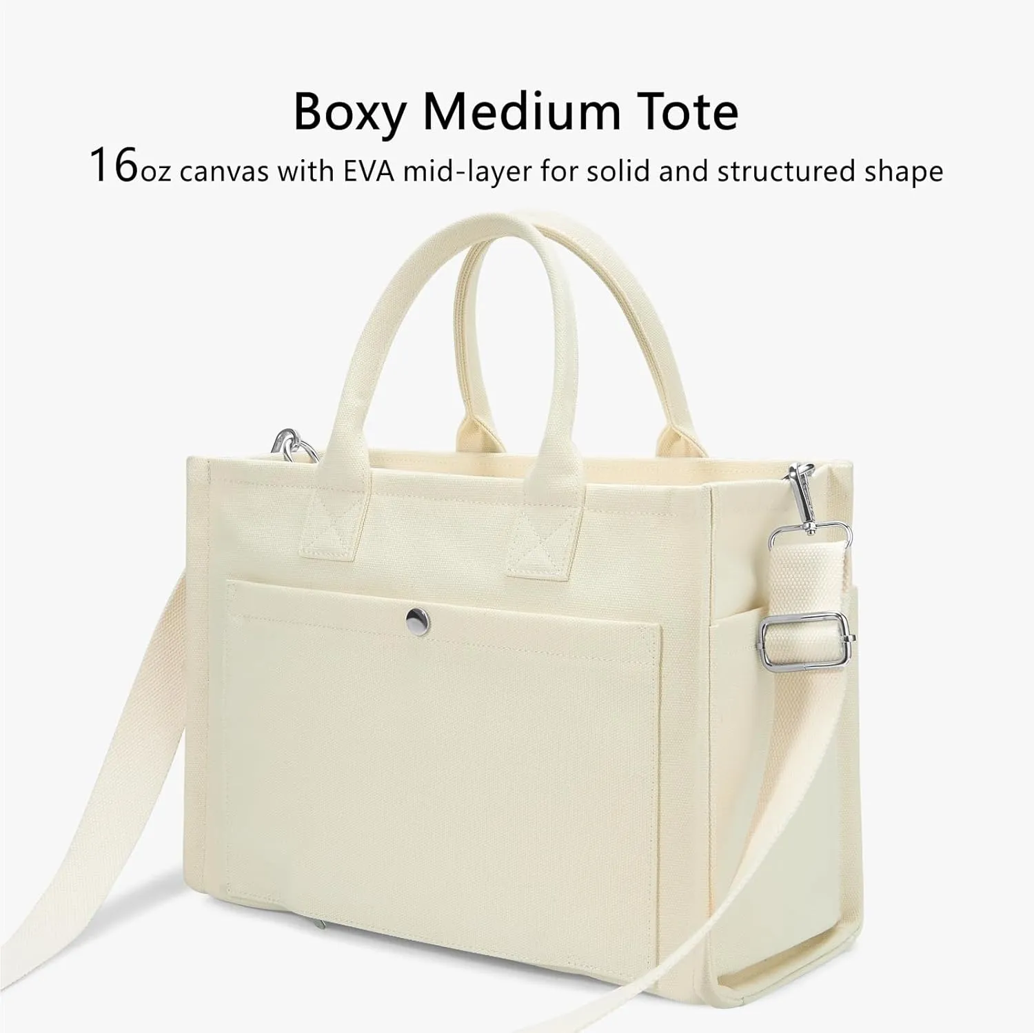 TOPDesign Heavy-Duty Canvas Tote Bag for Women, Crossbody Handbag with 9 Pockets, Everything Tote