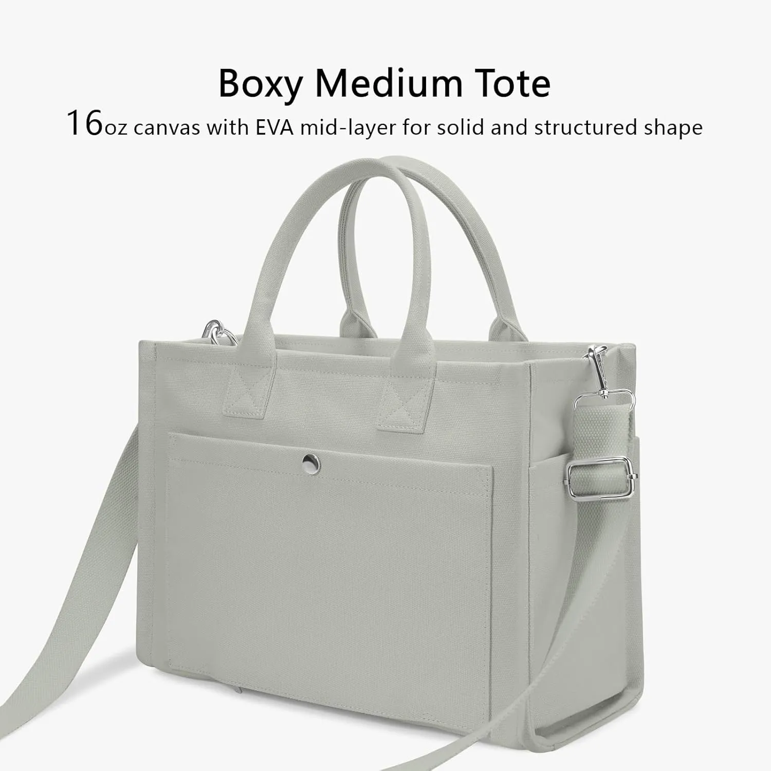 TOPDesign Heavy-Duty Canvas Tote Bag for Women, Crossbody Handbag with 9 Pockets, Everything Tote
