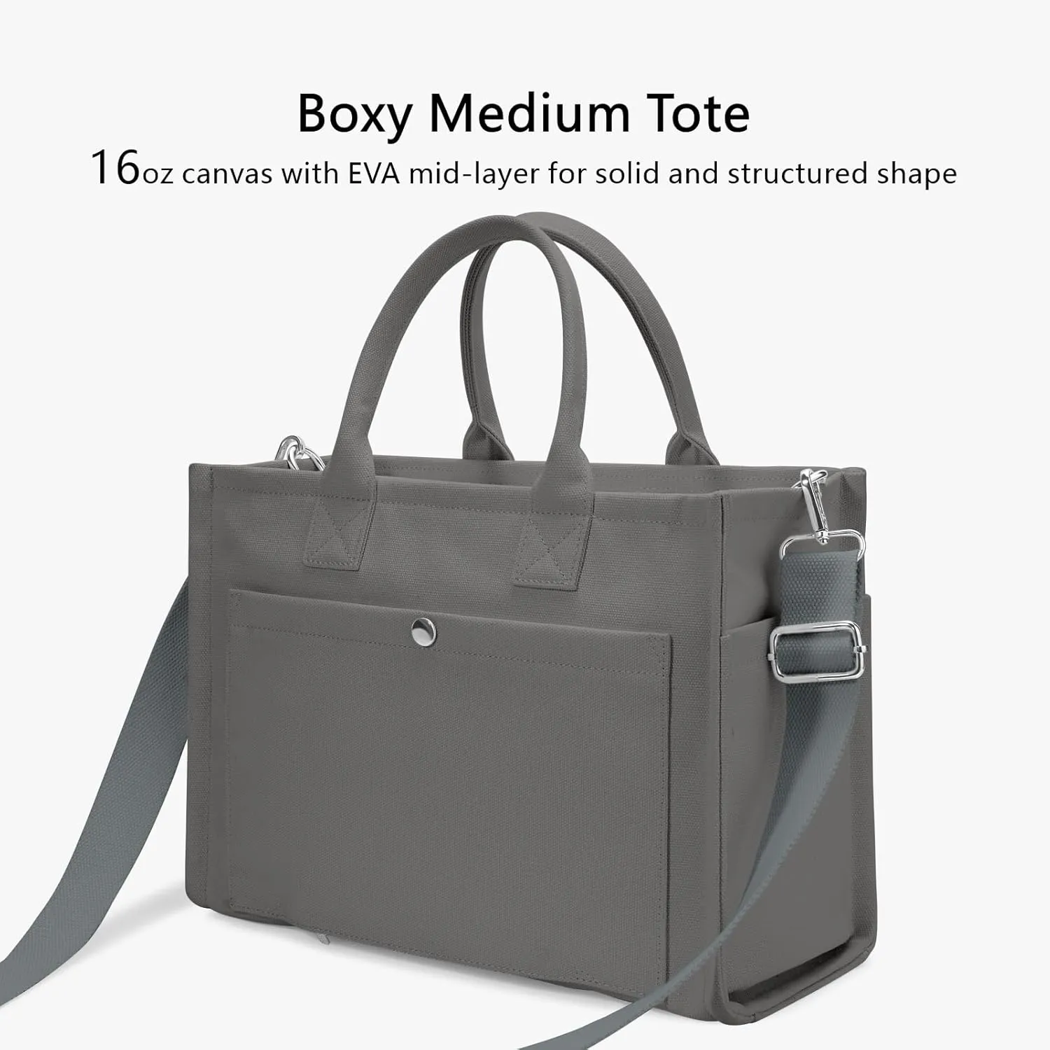 TOPDesign Heavy-Duty Canvas Tote Bag for Women, Crossbody Handbag with 9 Pockets, Everything Tote