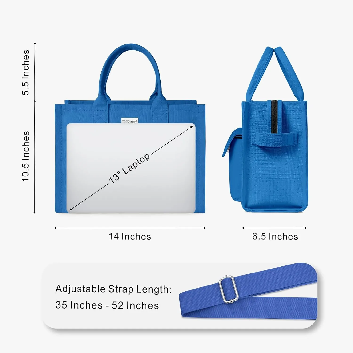 TOPDesign Heavy-Duty Canvas Tote Bag for Women, Crossbody Handbag with 9 Pockets, Everything Tote