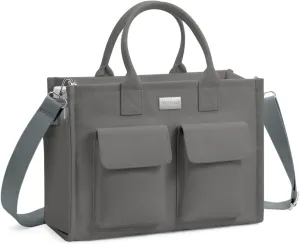 TOPDesign Heavy-Duty Canvas Tote Bag for Women, Crossbody Handbag with 9 Pockets, Everything Tote