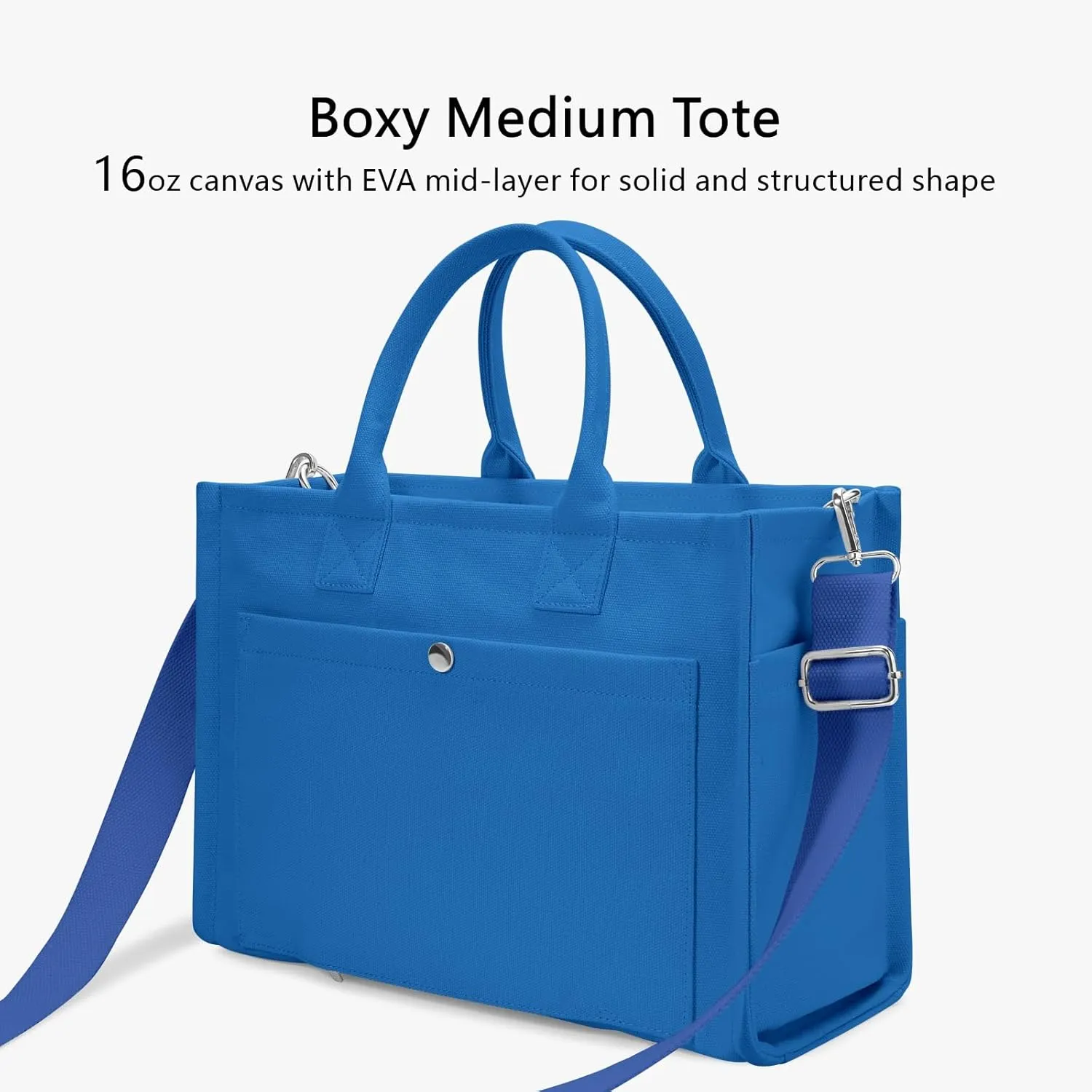 TOPDesign Heavy-Duty Canvas Tote Bag for Women, Crossbody Handbag with 9 Pockets, Everything Tote
