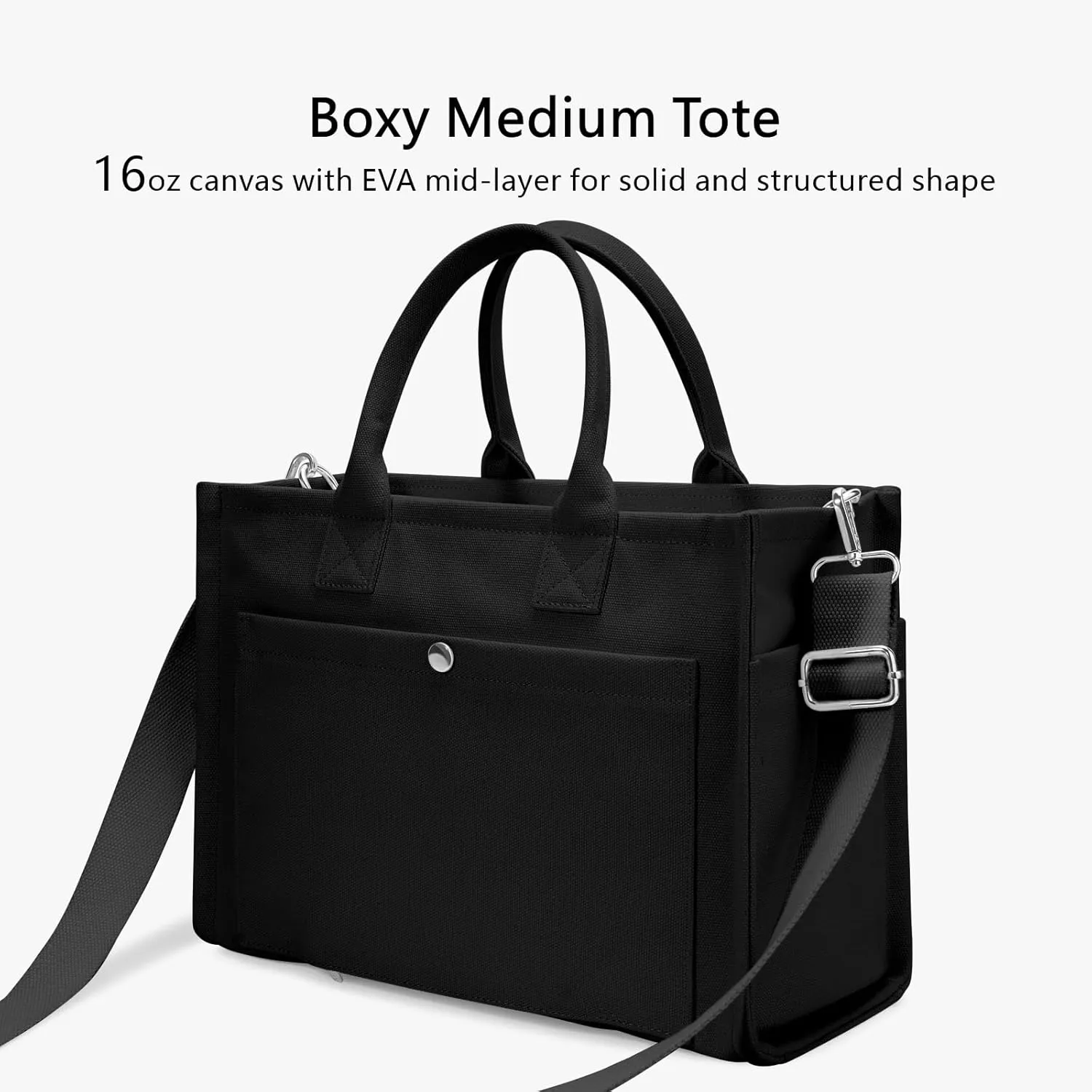 TOPDesign Heavy-Duty Canvas Tote Bag for Women, Crossbody Handbag with 9 Pockets, Everything Tote