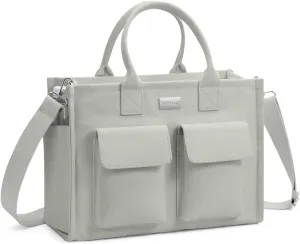 TOPDesign Heavy-Duty Canvas Tote Bag for Women, Crossbody Handbag with 9 Pockets, Everything Tote