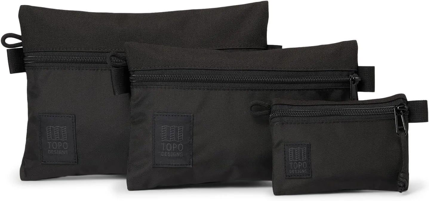 Topo Designs Accessory Bag Bundle, Black/Black/Black, 10.2 x 12.1 x 0.8 9 x 5 x 0.6 5 x 3.5 x 0.4