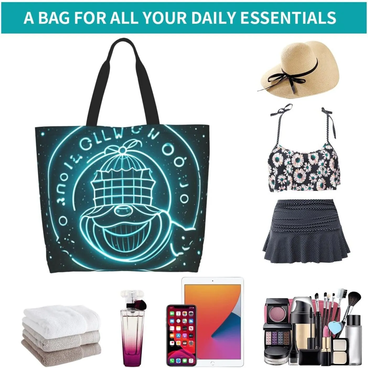 Tote Bag for Women Golf Course Grocery Bag Foldable Shopping Bags Reusable Large Tote Bag
