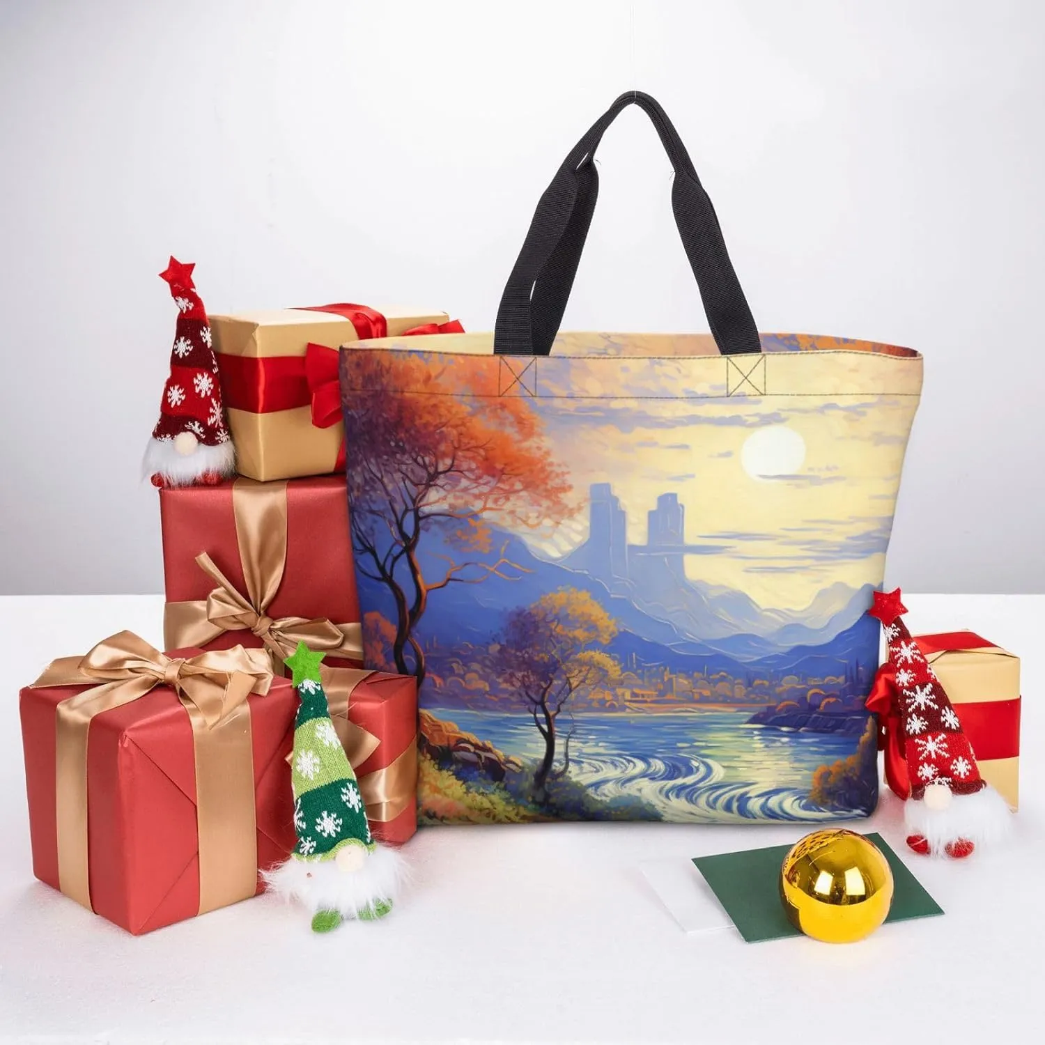 Tote Bag for Women Grocery Bag Reusable Shopping Bag Angry Roaring Lion Handbag Foldable Shoulder Bag