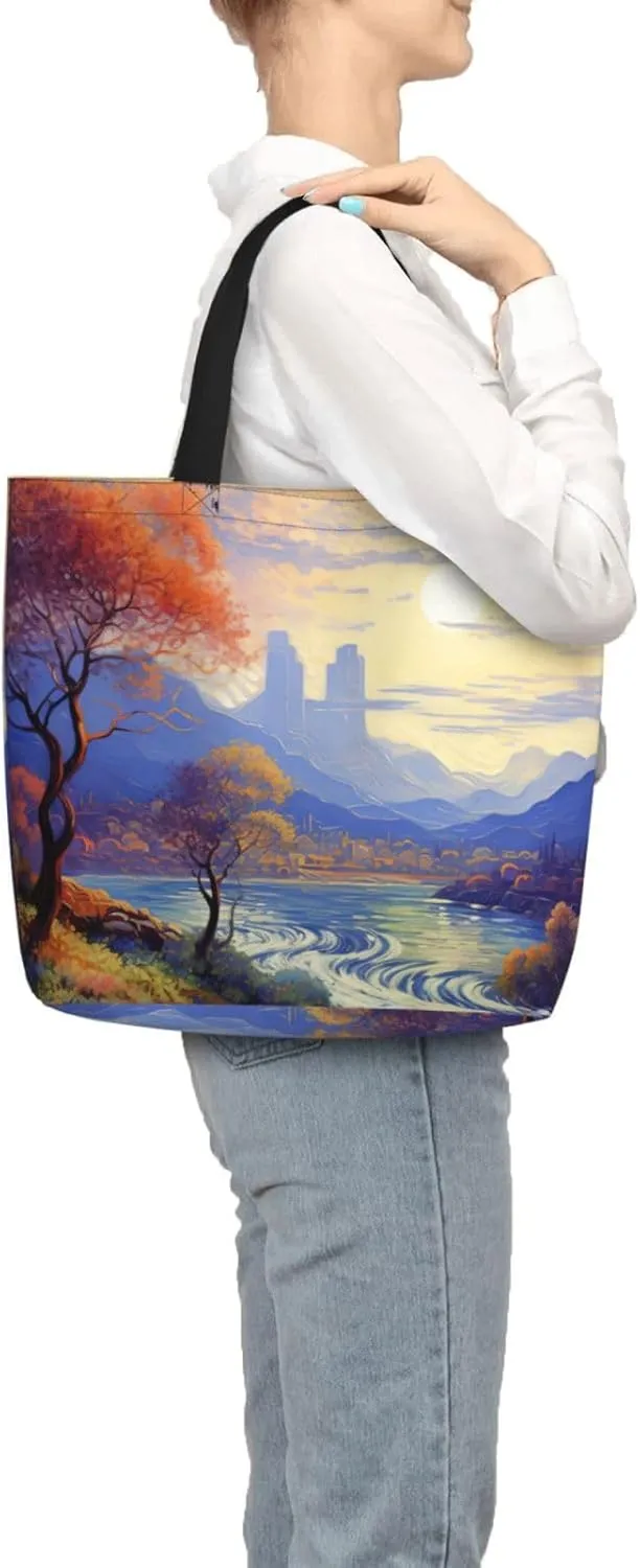 Tote Bag for Women Grocery Bag Reusable Shopping Bag Angry Roaring Lion Handbag Foldable Shoulder Bag