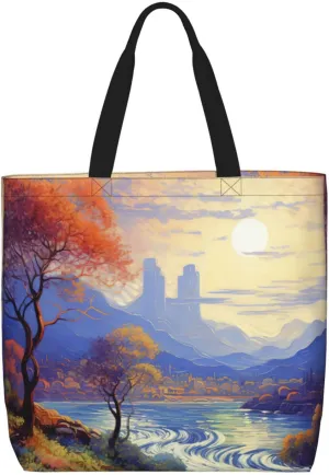 Tote Bag for Women Grocery Bag Reusable Shopping Bag Angry Roaring Lion Handbag Foldable Shoulder Bag