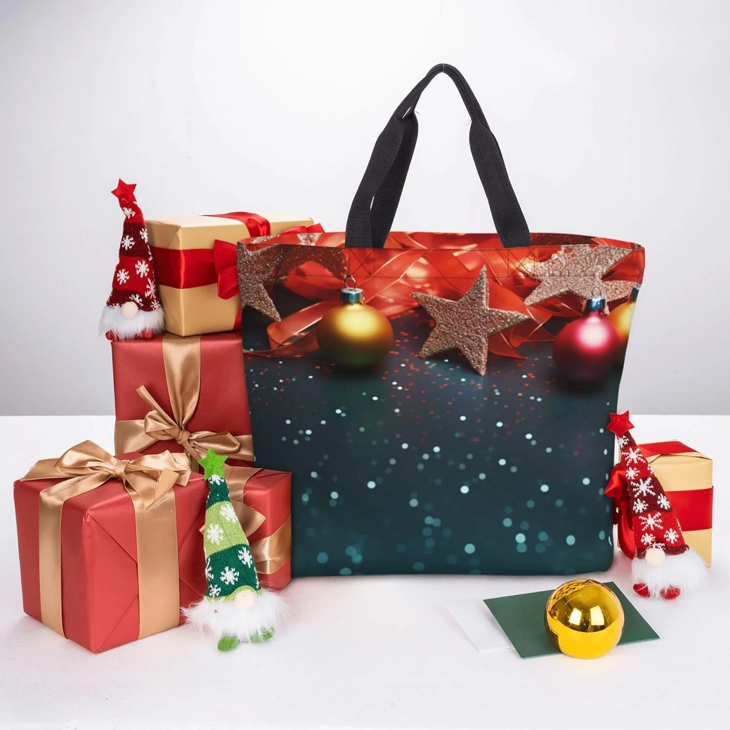 Tote Bag for Women Grocery Bag Reusable Shopping Bag Divided Sea Pathway Handbag Foldable Shoulder Bag