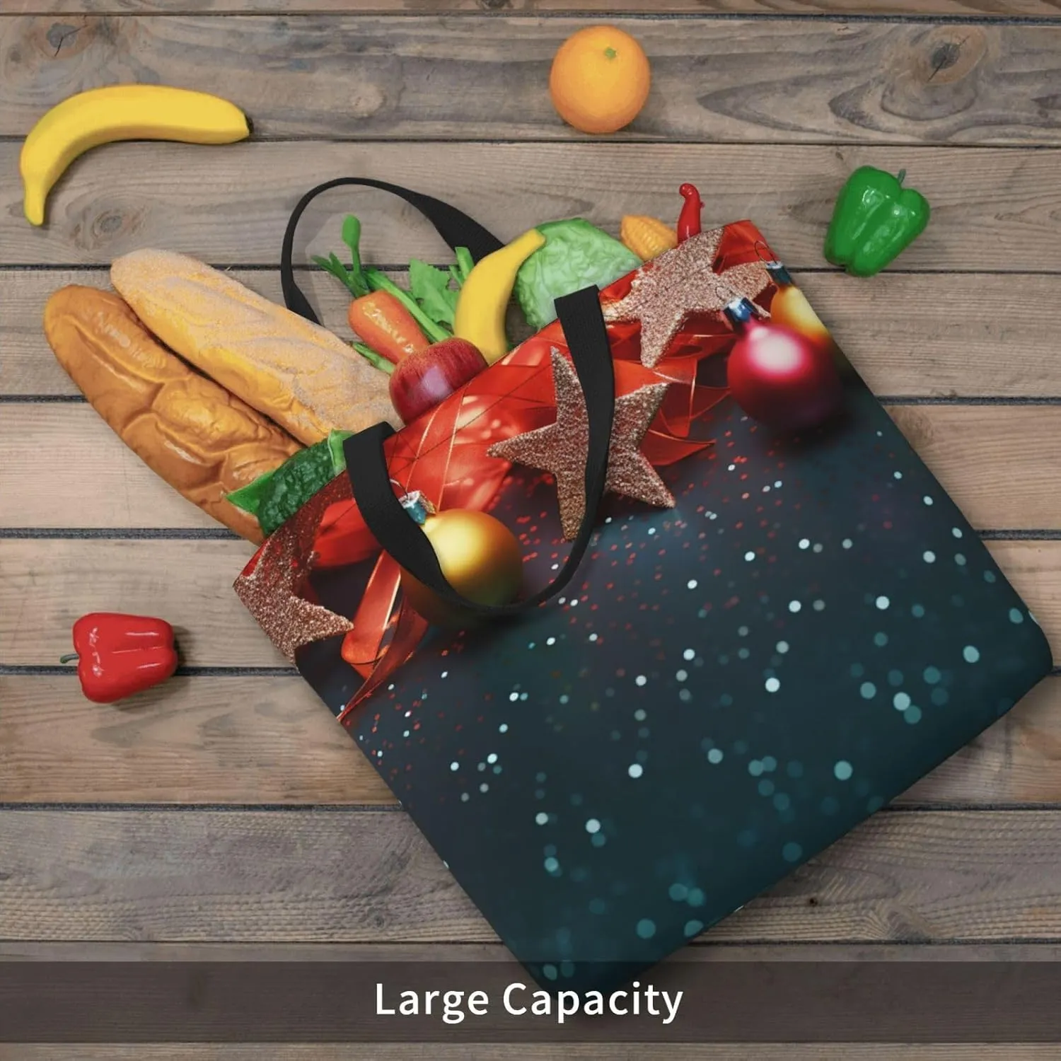 Tote Bag for Women Grocery Bag Reusable Shopping Bag Divided Sea Pathway Handbag Foldable Shoulder Bag