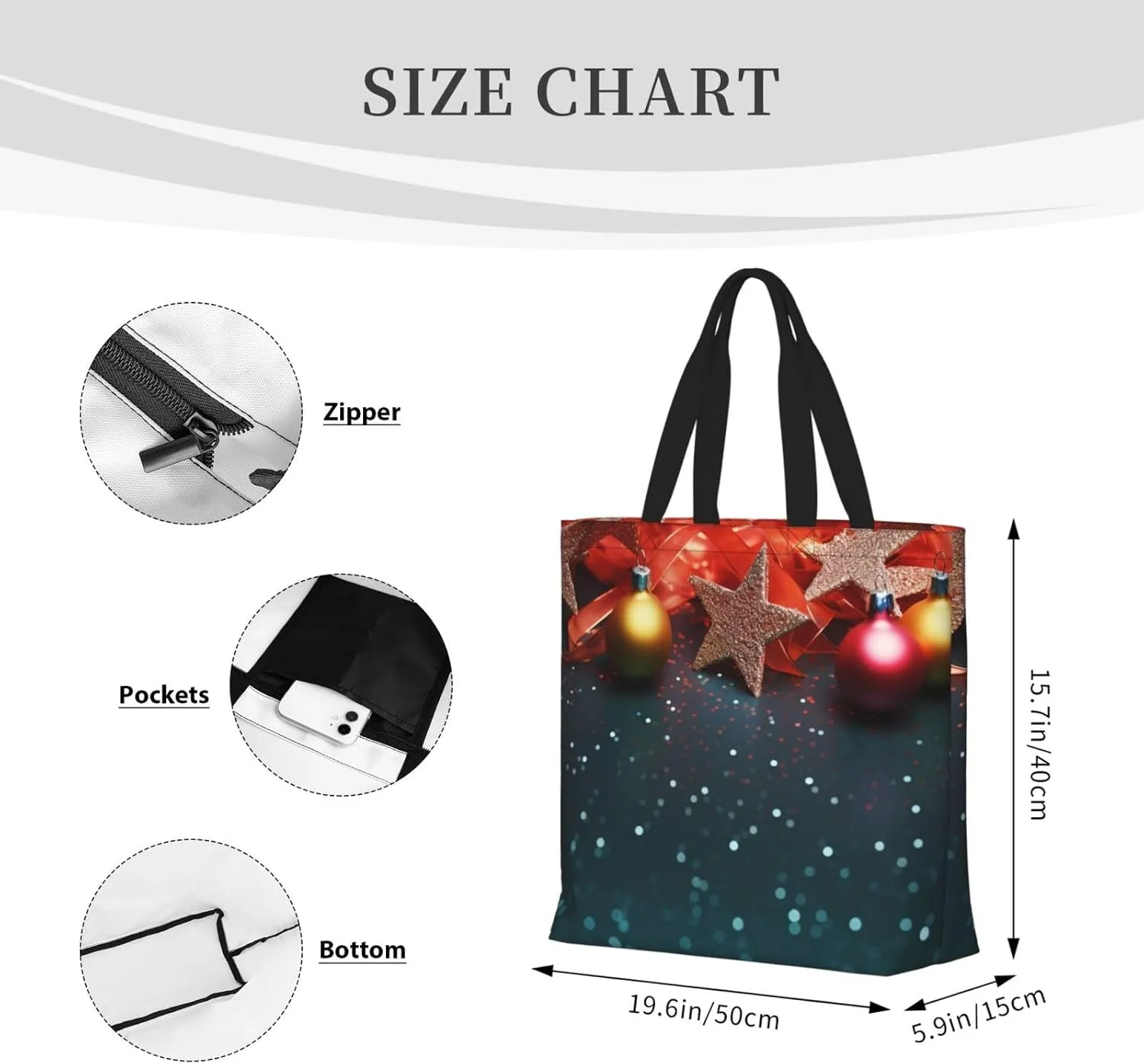 Tote Bag for Women Grocery Bag Reusable Shopping Bag Divided Sea Pathway Handbag Foldable Shoulder Bag
