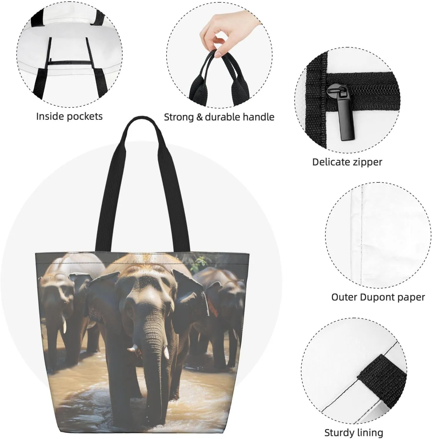 Tote Bag for Women Grocery Bag Reusable Shopping Bag Math question Handbag Foldable Shoulder Bag