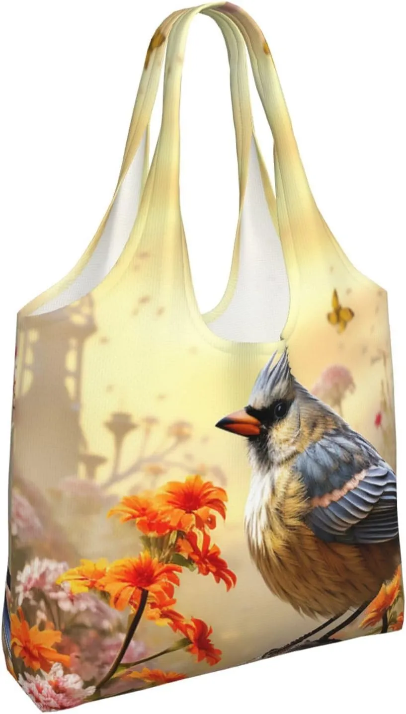 Tote Bag for Women Reusable Grocery Bag Canvas Shopping Bag Starry sky butterfly Handbag Foldable Shoulder Bag