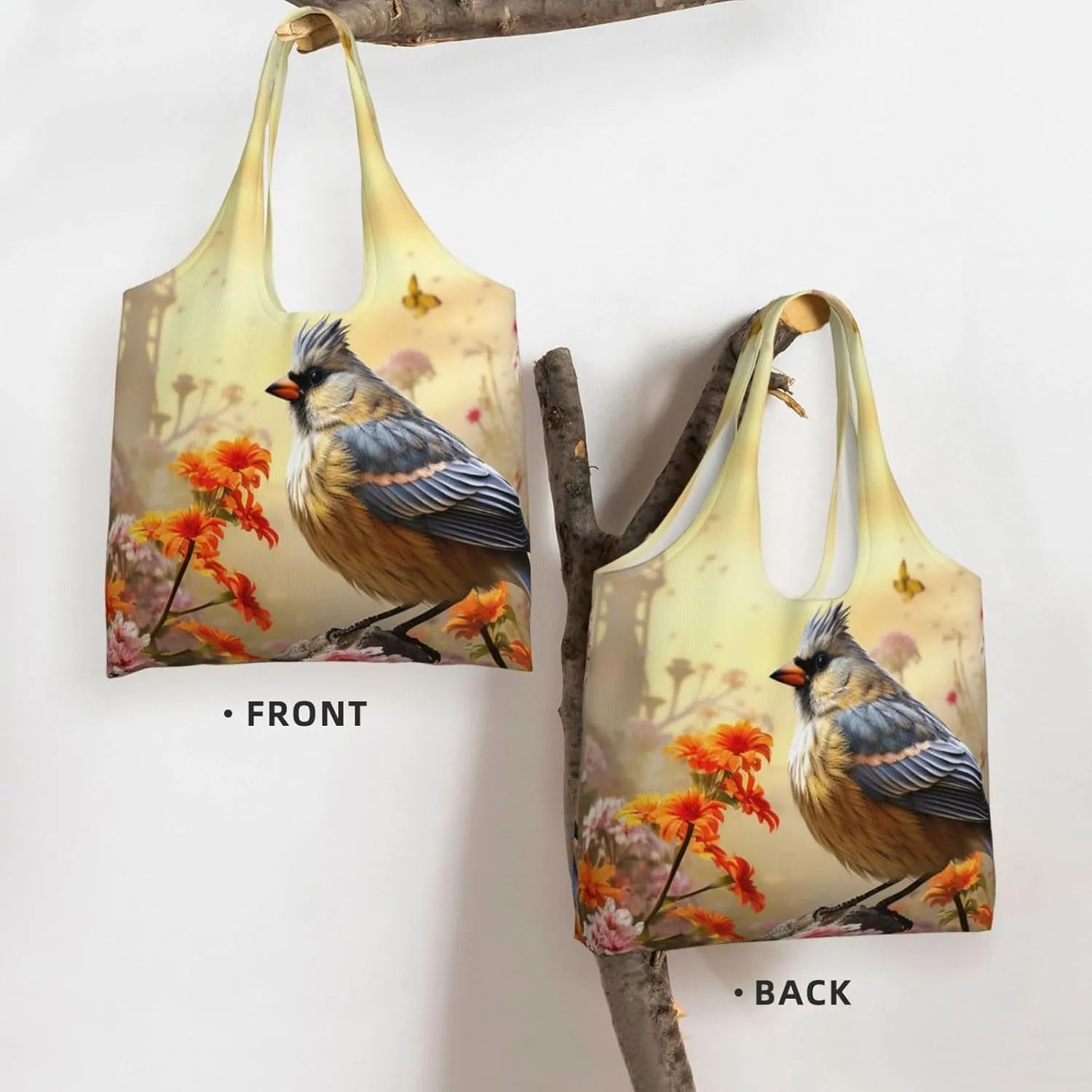Tote Bag for Women Reusable Grocery Bag Canvas Shopping Bag Starry sky butterfly Handbag Foldable Shoulder Bag