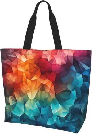 Tote Bag for Women Reusable Grocery Bag Shopping Bag Colorful Handprints Tote Bags Handbag Foldable Shoulder Bag
