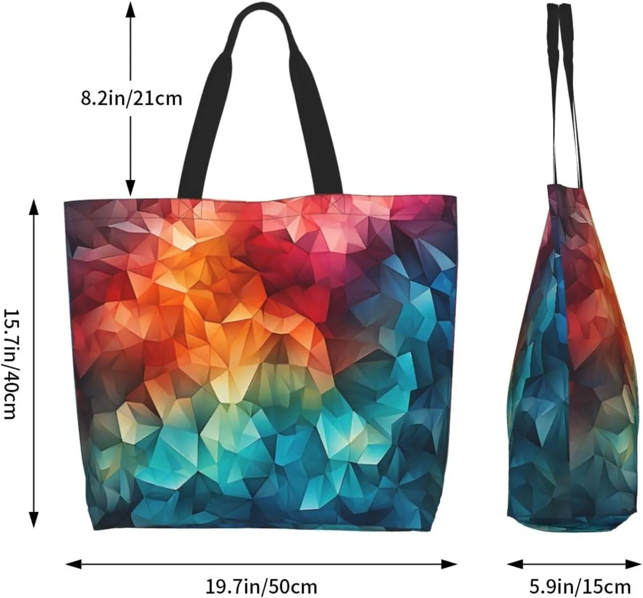 Tote Bag for Women Reusable Grocery Bag Shopping Bag Colorful Handprints Tote Bags Handbag Foldable Shoulder Bag