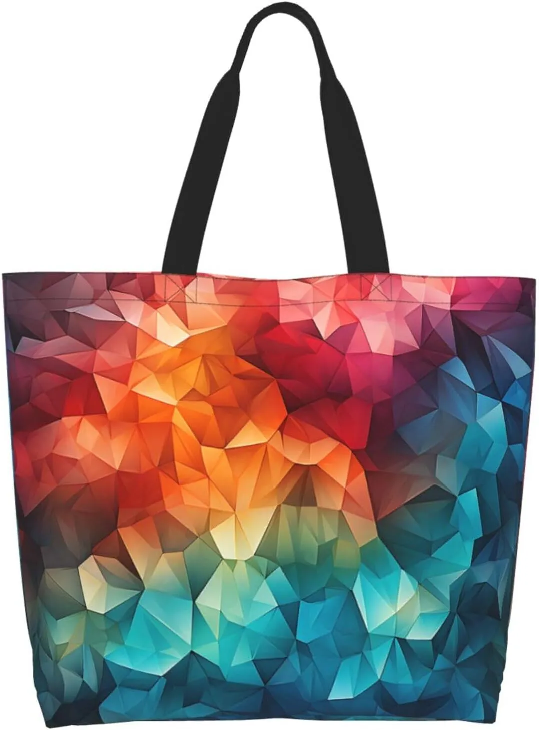 Tote Bag for Women Reusable Grocery Bag Shopping Bag Colorful Handprints Tote Bags Handbag Foldable Shoulder Bag