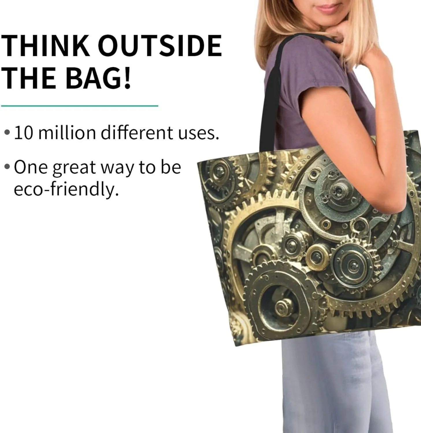 Tote Bag for Women Sunflower Field Sunset Grocery Bag Foldable Shopping Bags Reusable Large Tote Bag
