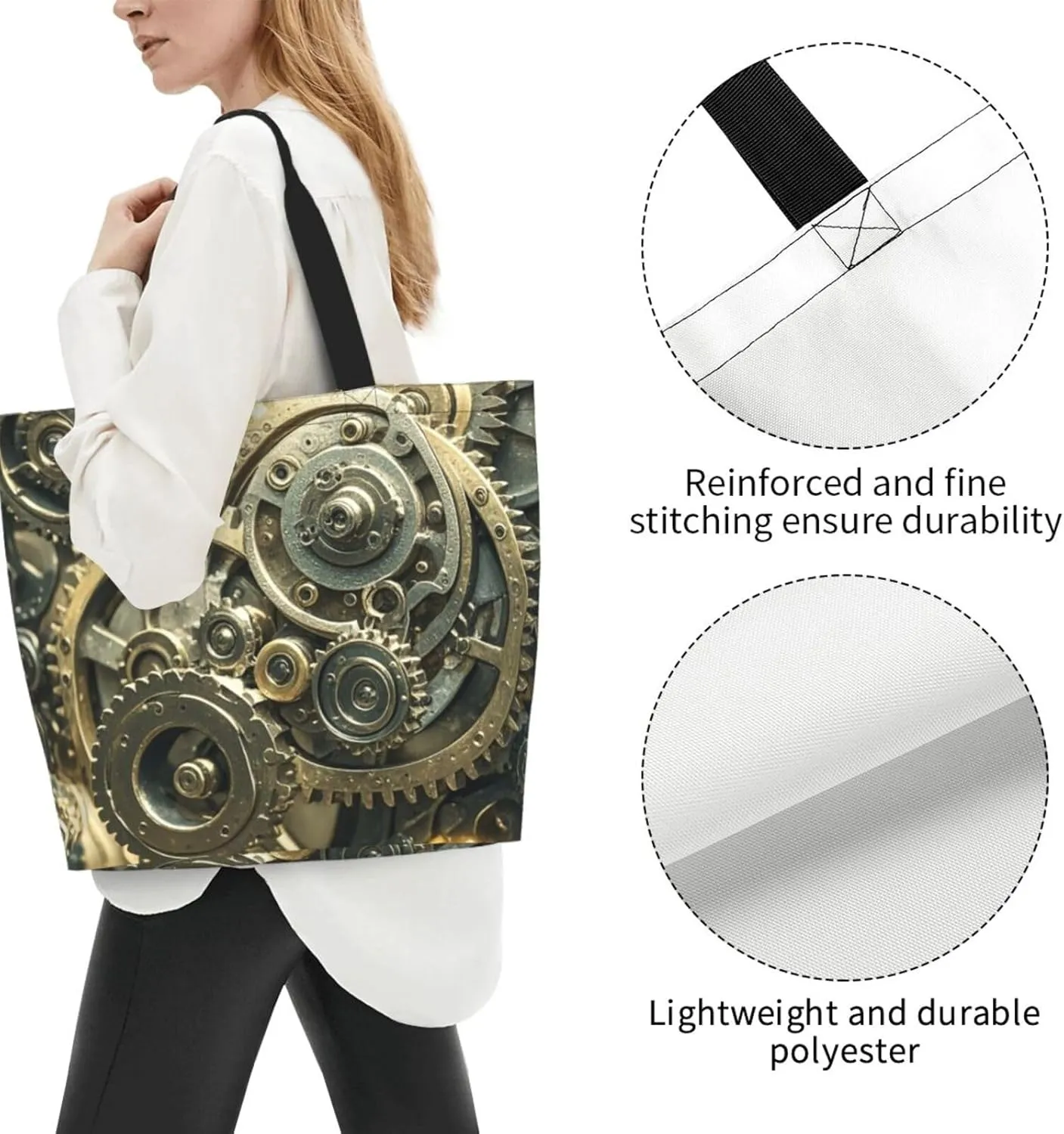 Tote Bag for Women Sunflower Field Sunset Grocery Bag Foldable Shopping Bags Reusable Large Tote Bag