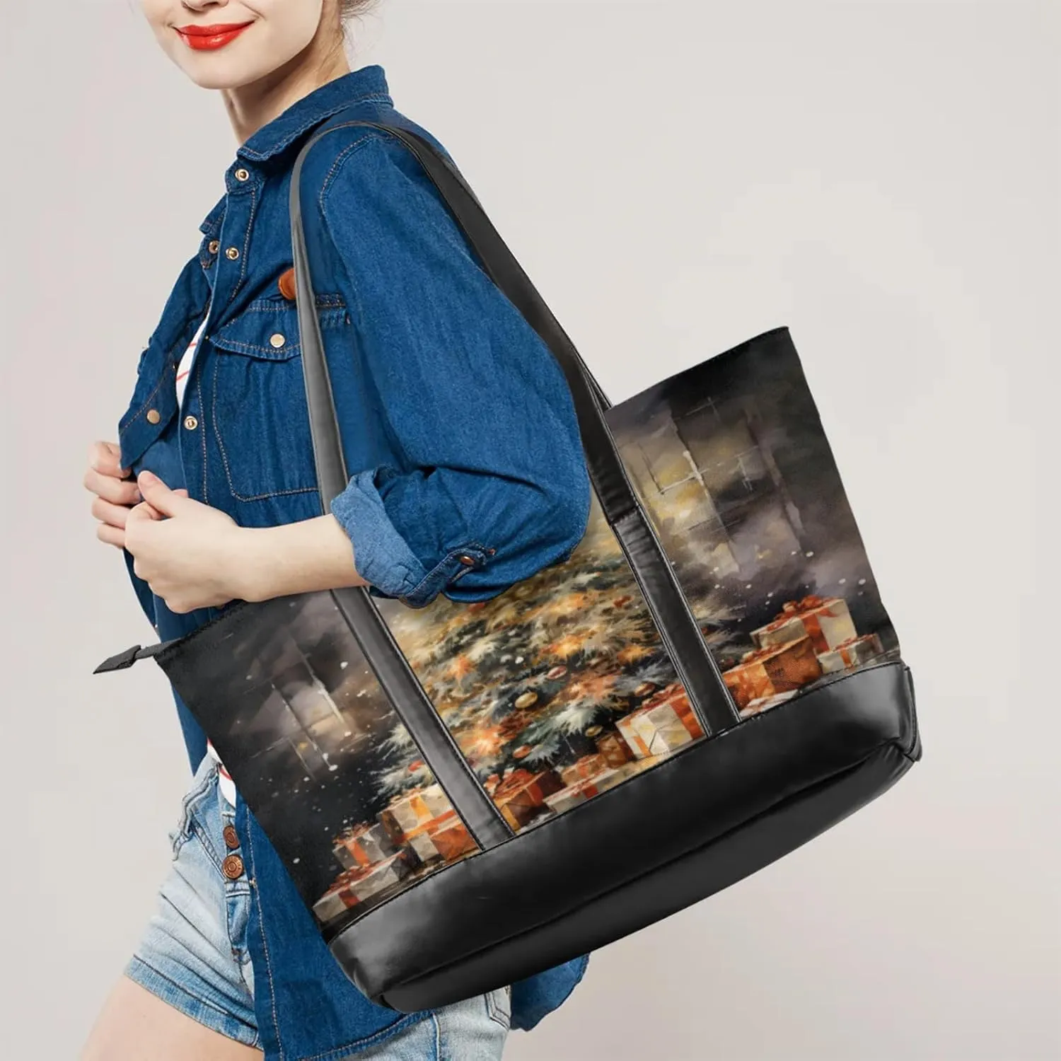 Tote Bag for Women with Zipper, Laptop Tote Bags Laptop Sleeve Case Shoulder Bag Messenger Bags