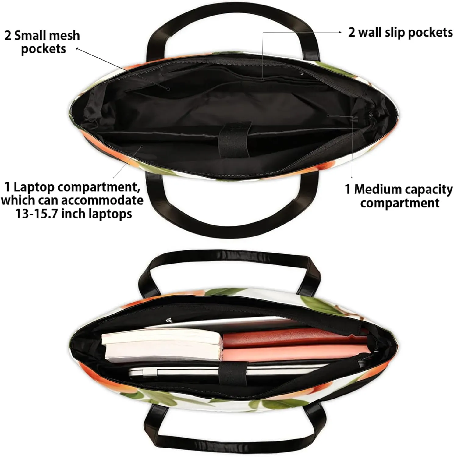 Tote Bag for Women with Zipper, Laptop Tote Bags Laptop Sleeve Case Shoulder Bag Messenger Bags