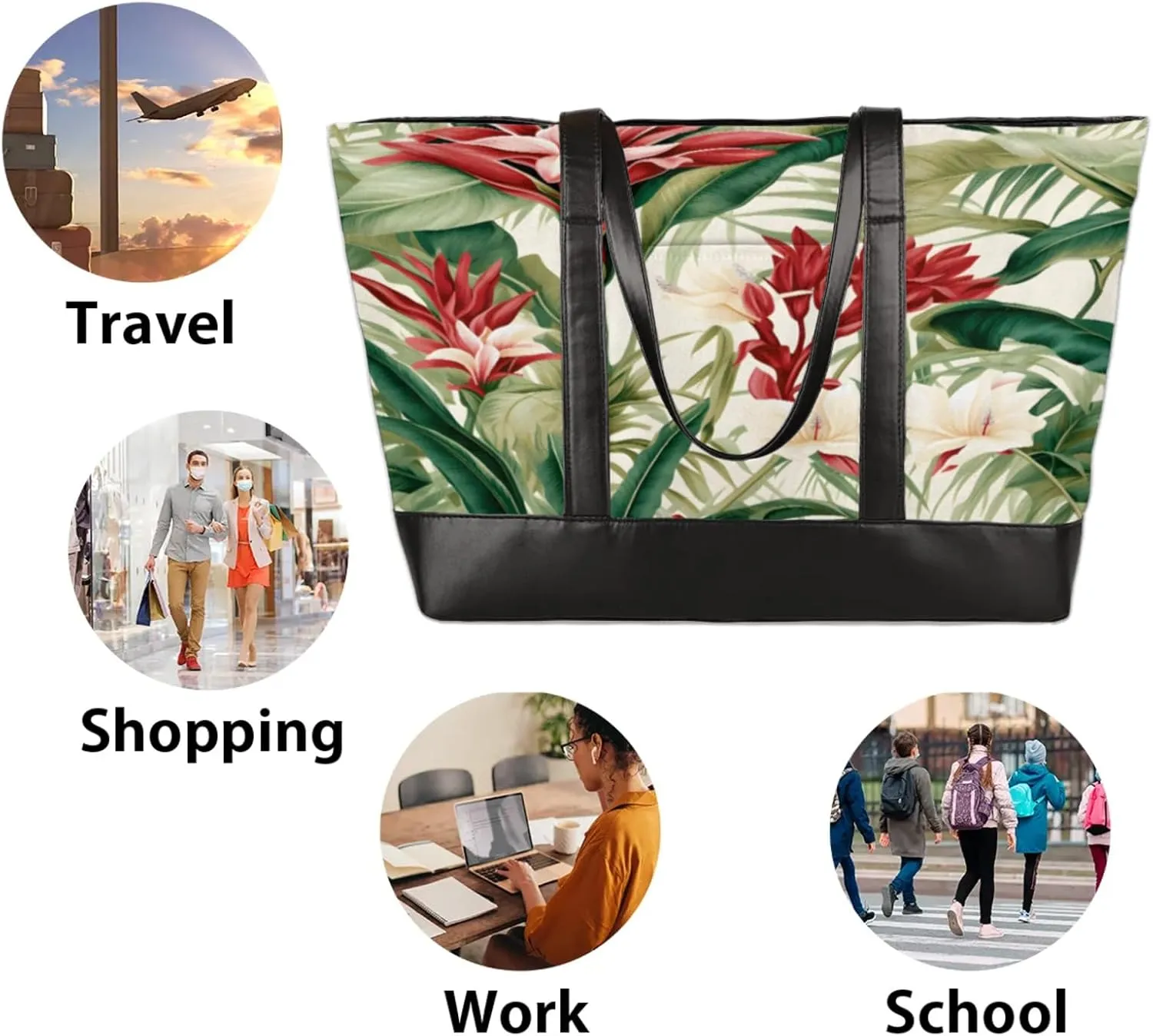 Tote Bag for Women with Zipper, Laptop Tote Bags Laptop Sleeve Case Shoulder Bag Messenger Bags