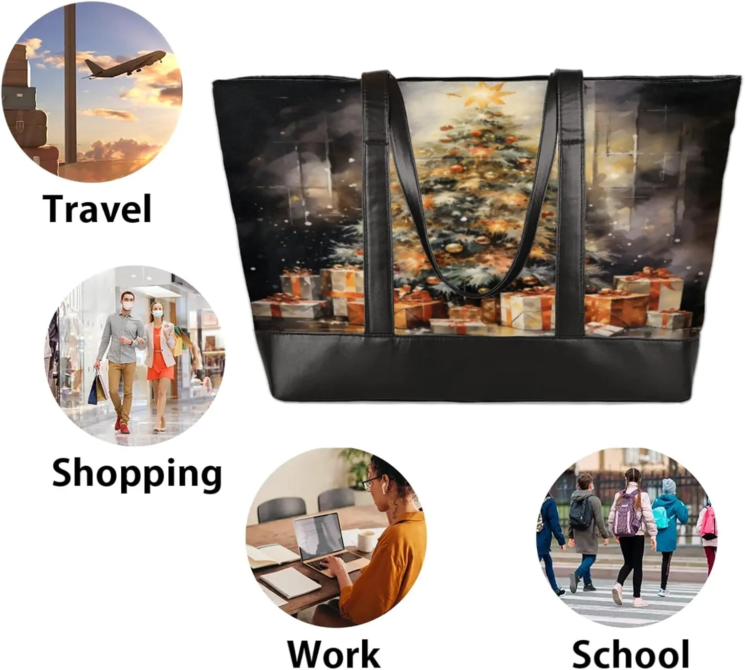 Tote Bag for Women with Zipper, Laptop Tote Bags Laptop Sleeve Case Shoulder Bag Messenger Bags
