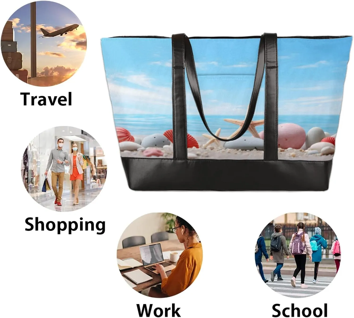 Tote Bag for Women with Zipper, Laptop Tote Bags Laptop Sleeve Case Shoulder Bag Messenger Bags