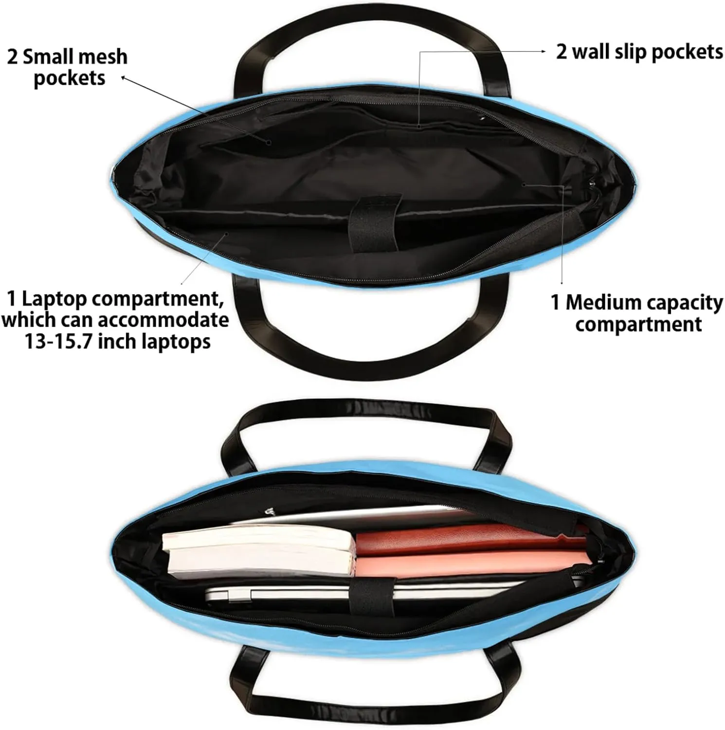Tote Bag for Women with Zipper, Laptop Tote Bags Laptop Sleeve Case Shoulder Bag Messenger Bags