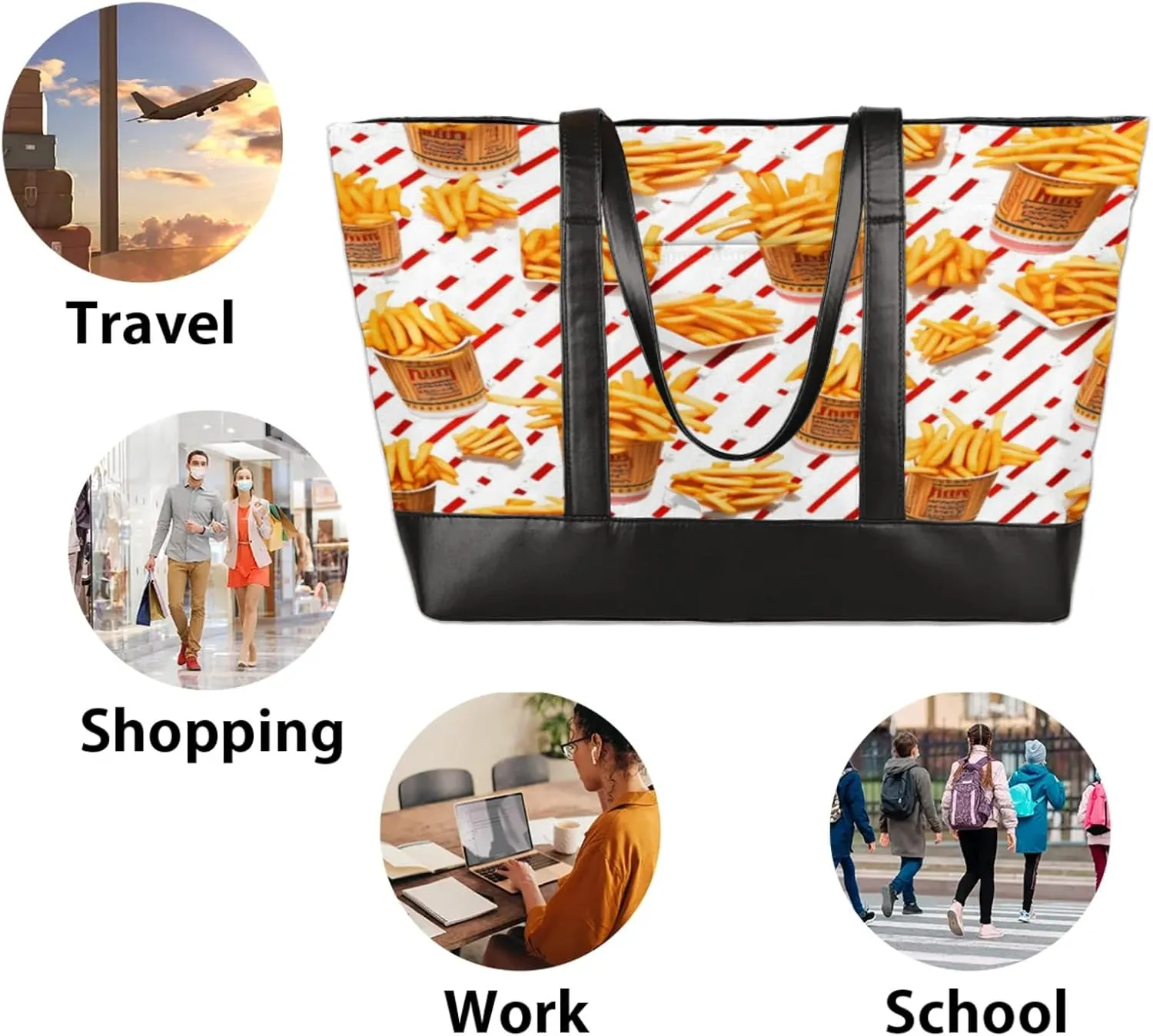 Tote Bag for Women with Zipper, Laptop Tote Bags Laptop Sleeve Case Shoulder Bag Messenger Bags